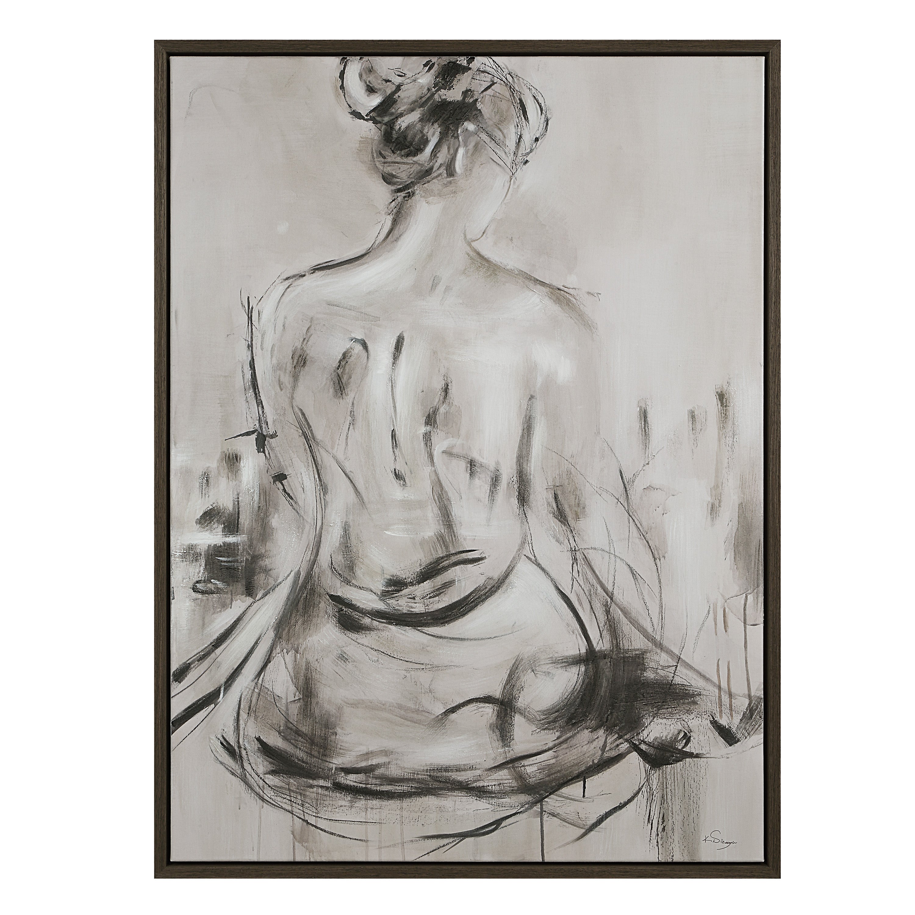 Evelyne 48" H x 36" W Canvas Art, White-Canvas Art-DECOROLALA