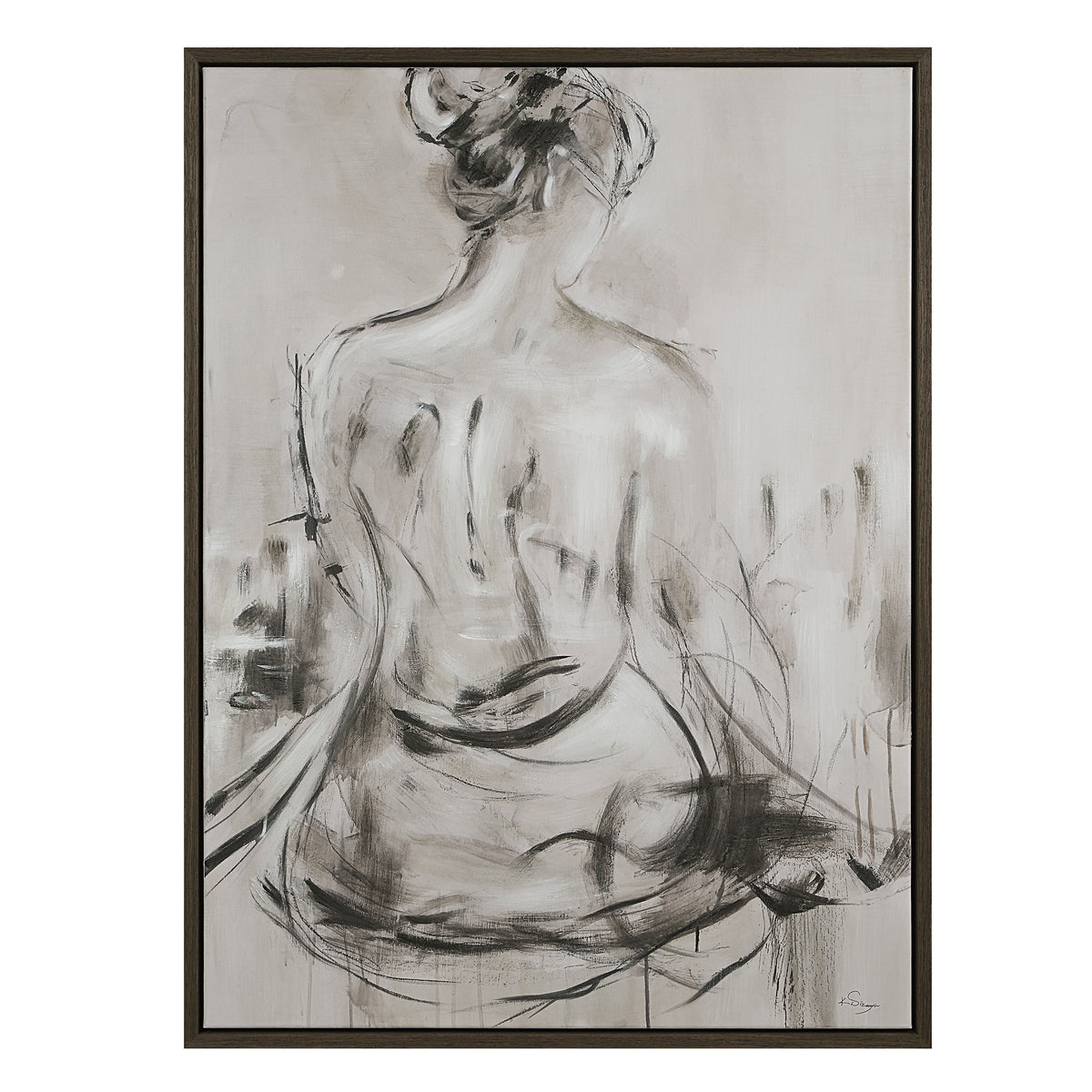 Evelyne 48" H x 36" W Canvas Art, White-Canvas Prints-DECOROLALA
