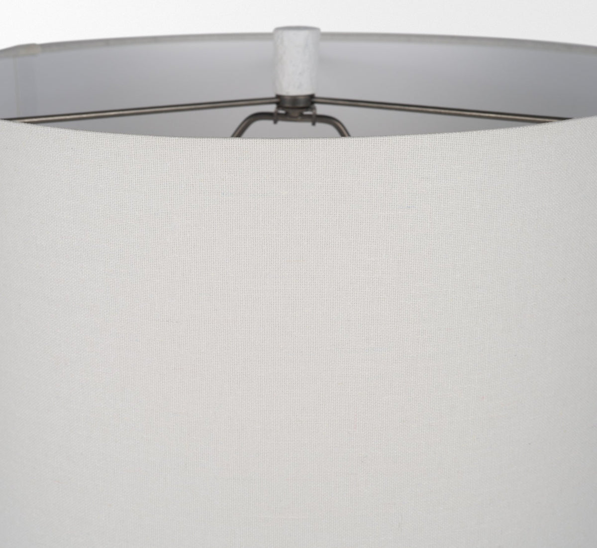 Everly 15.0L x 15.0W x 27.5H White Cement W/Beige Shade Table Lamp-Table Lamps-DECOROLALA