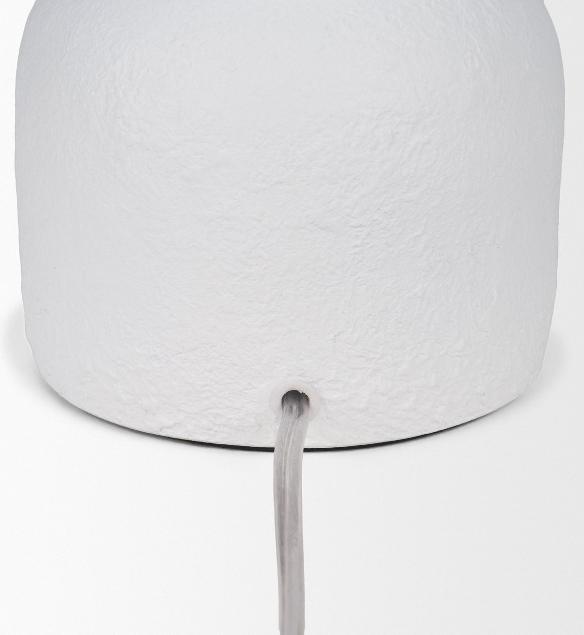 Everly 15.0L x 15.0W x 27.5H White Cement W/Beige Shade Table Lamp-Table Lamps-DECOROLALA