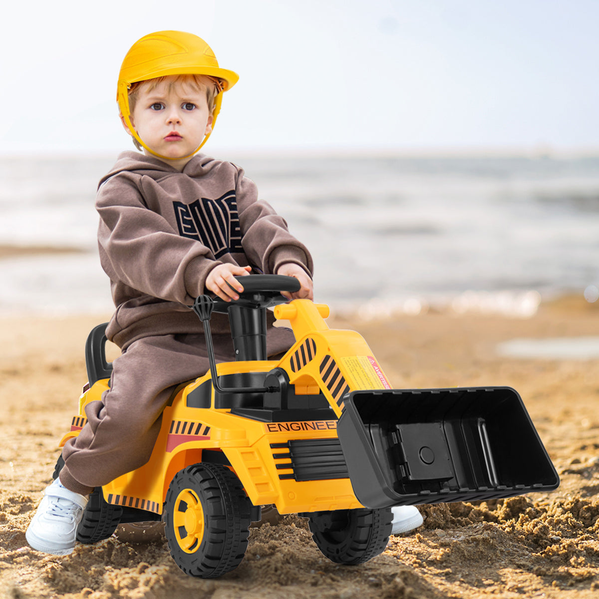 Jouet excavateur avec godet réglable - Jaune