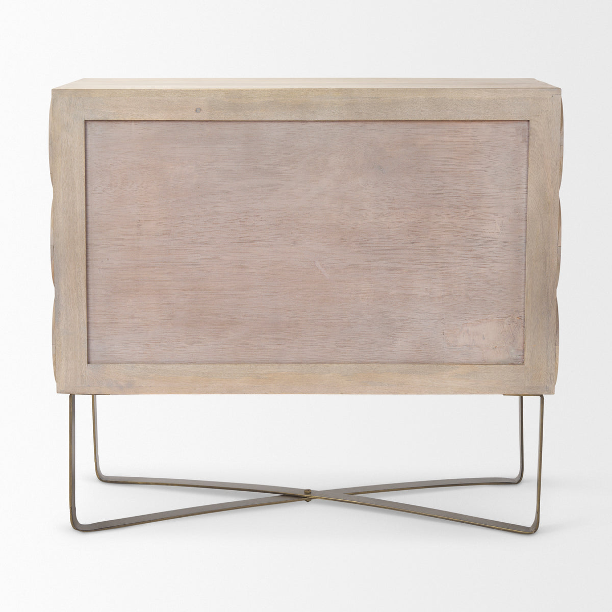 Excelsior Accent Cabinet - Light Brown Wood Gold Iron Base-Accent Cabinets & Chests-DECOROLALA