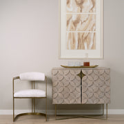 Excelsior Accent Cabinet - Light Brown Wood Gold Iron Base-Accent Cabinets & Chests-DECOROLALA