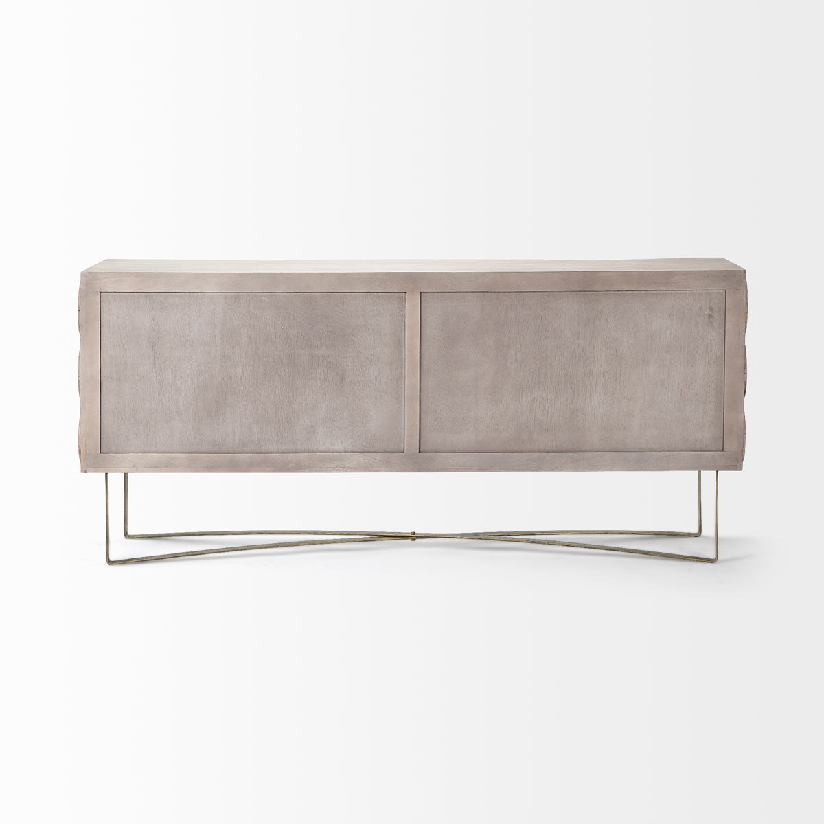 Excelsior I (72x18.3) Solid Wood Gold Metal Base 4 Cabinet Door SideBoard-Sideboards & Buffets-DECOROLALA