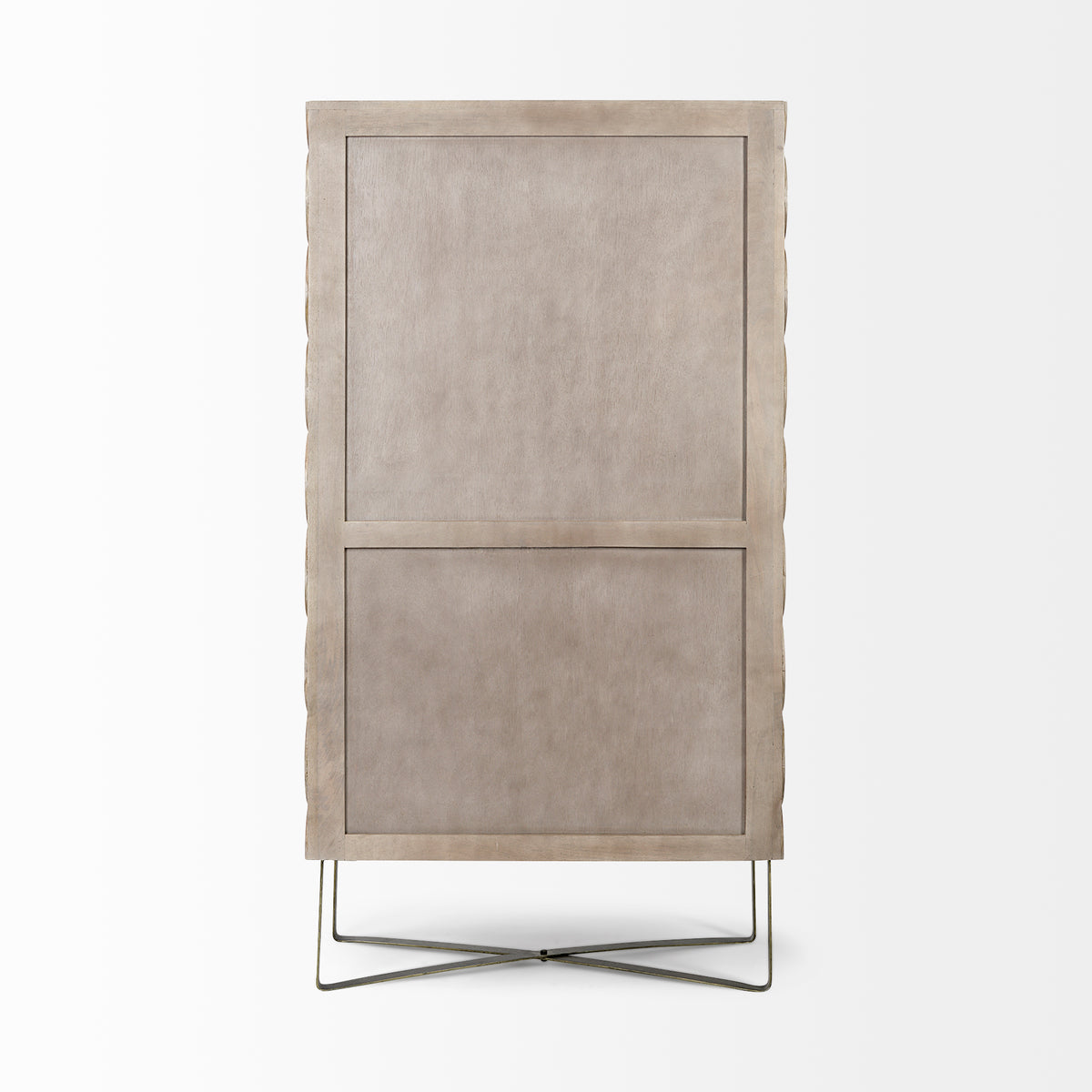 Excelsior II 68.1" H Light Brown Wood Gold Iron Base Storage Cabinet-Cabinets-DECOROLALA