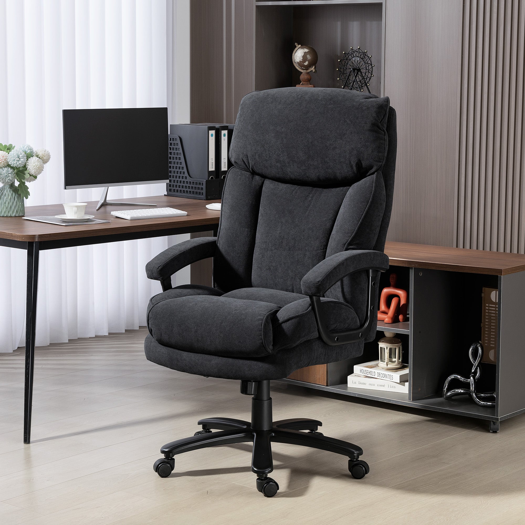 Executive Office Chair - Big and Tall 440 lbs. Black-DECOROLALA
