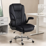 Executive Office Chair - Black Velvet with Flip-up Arms-Office Chairs-DECOROLALA