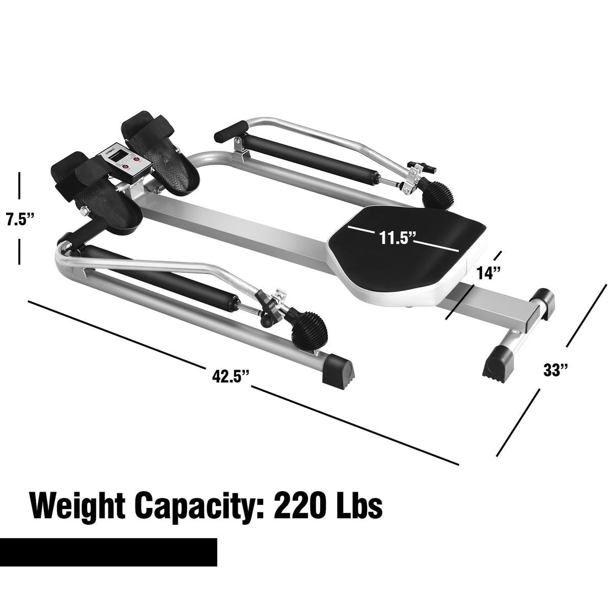 Exercise Adjustable Double Hydraulic Resistance Rowing Machine-Rowing Machines-DECOROLALA