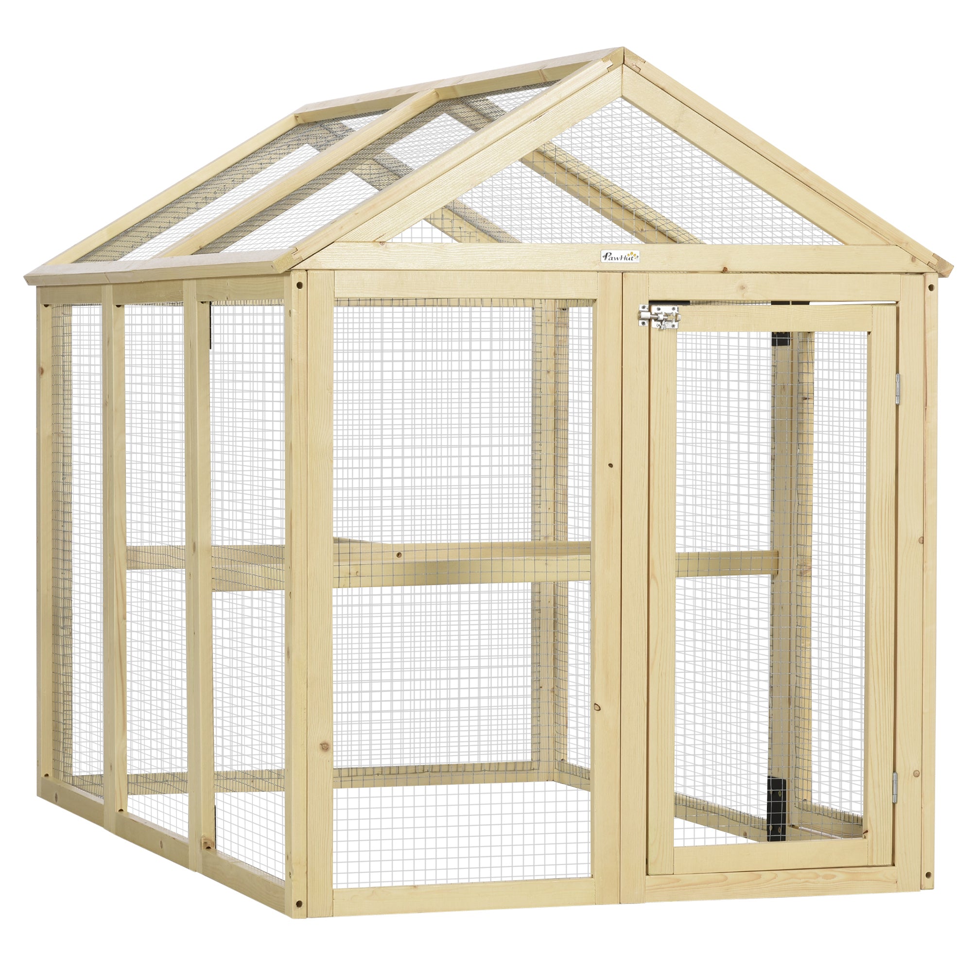 Expandable Fir Wood Chicken Coop - 55" Large Outdoor Run-Small Animals-DECOROLALA