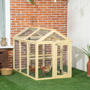 Expandable Fir Wood Chicken Coop - 55" Large Outdoor Run-Small Animals-DECOROLALA