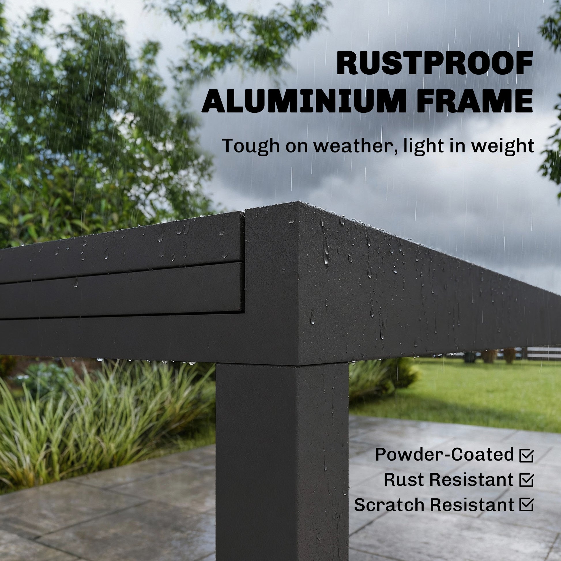 Expandable Outdoor Dining Table - Black Aluminum 35"-71"-DECOROLALA