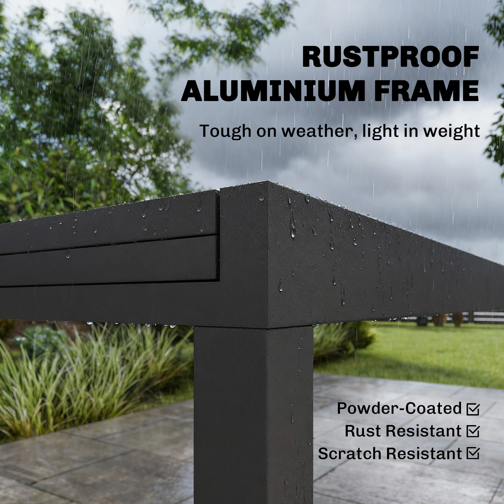 Expandable Outdoor Dining Table - Black Aluminum 35"-71"-DECOROLALA