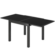 Expandable Outdoor Dining Table - Black Aluminum 35"-71"-DECOROLALA