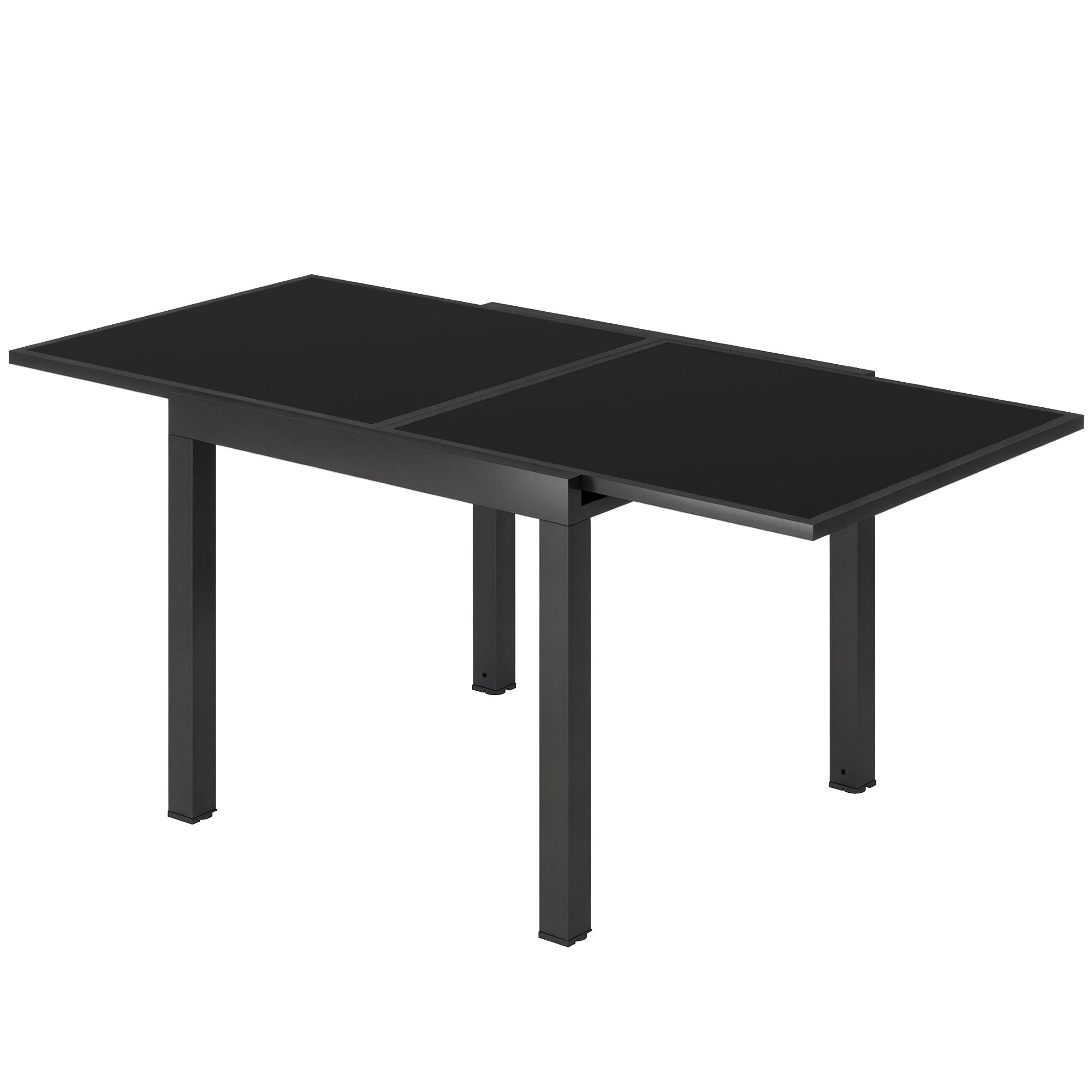 Expandable Outdoor Dining Table - Black Aluminum 35"-71"-DECOROLALA