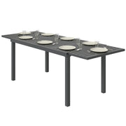 Expandable Patio Dining Table for 6-8, 59"-89" Aluminum, Dark Grey-DECOROLALA