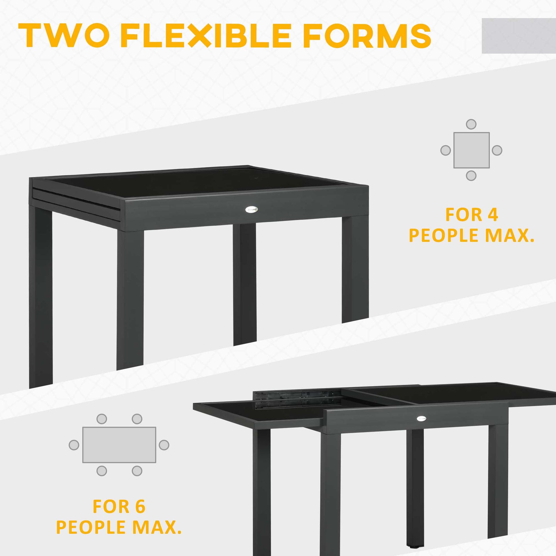 Extendable Dining Table 31.5"-63" Black-DECOROLALA