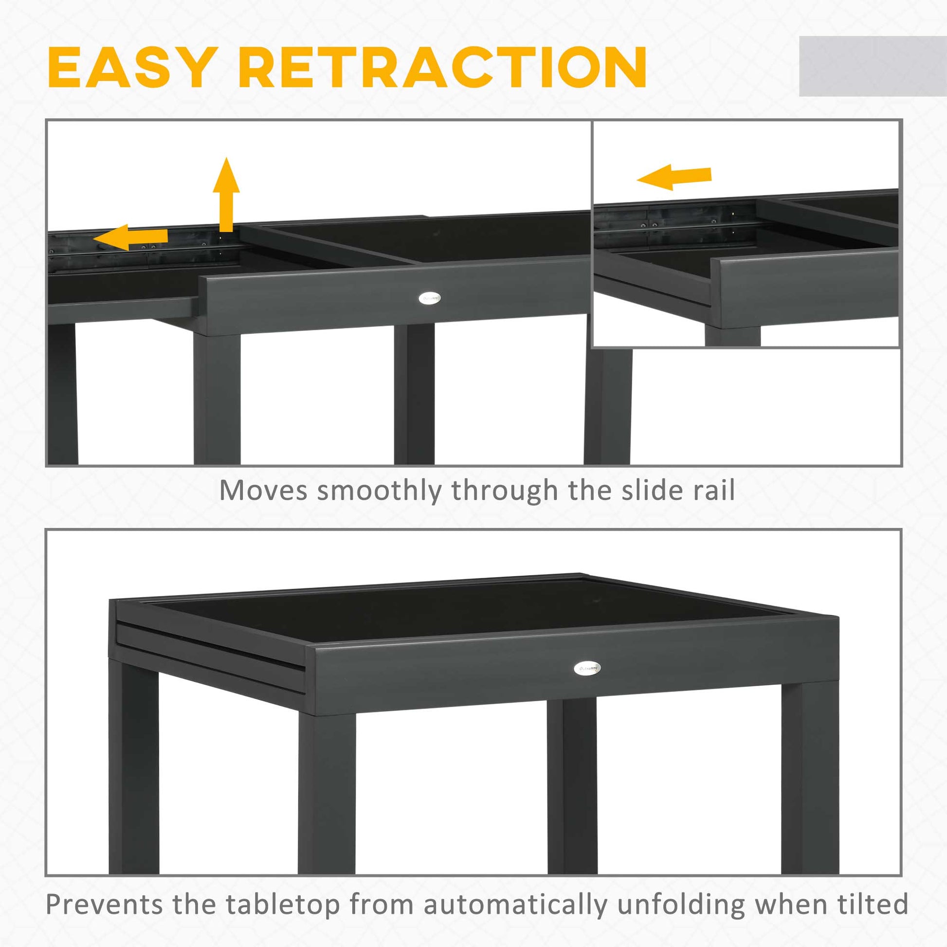 Extendable Dining Table 31.5"-63" Black-DECOROLALA