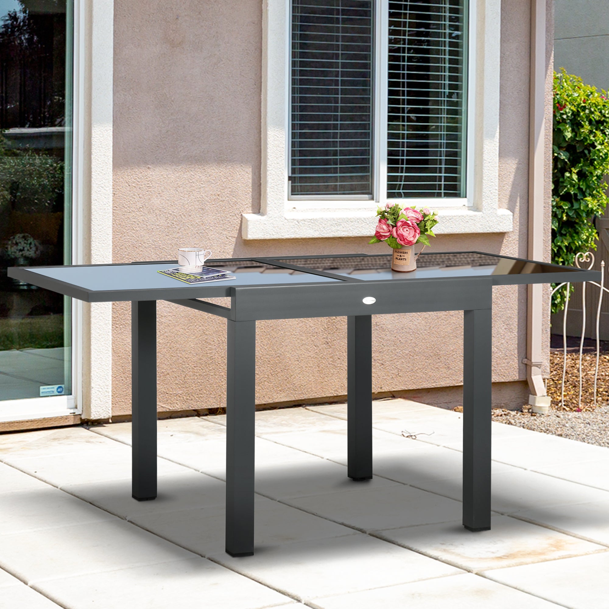 Extendable Dining Table 31.5"-63" Black-DECOROLALA
