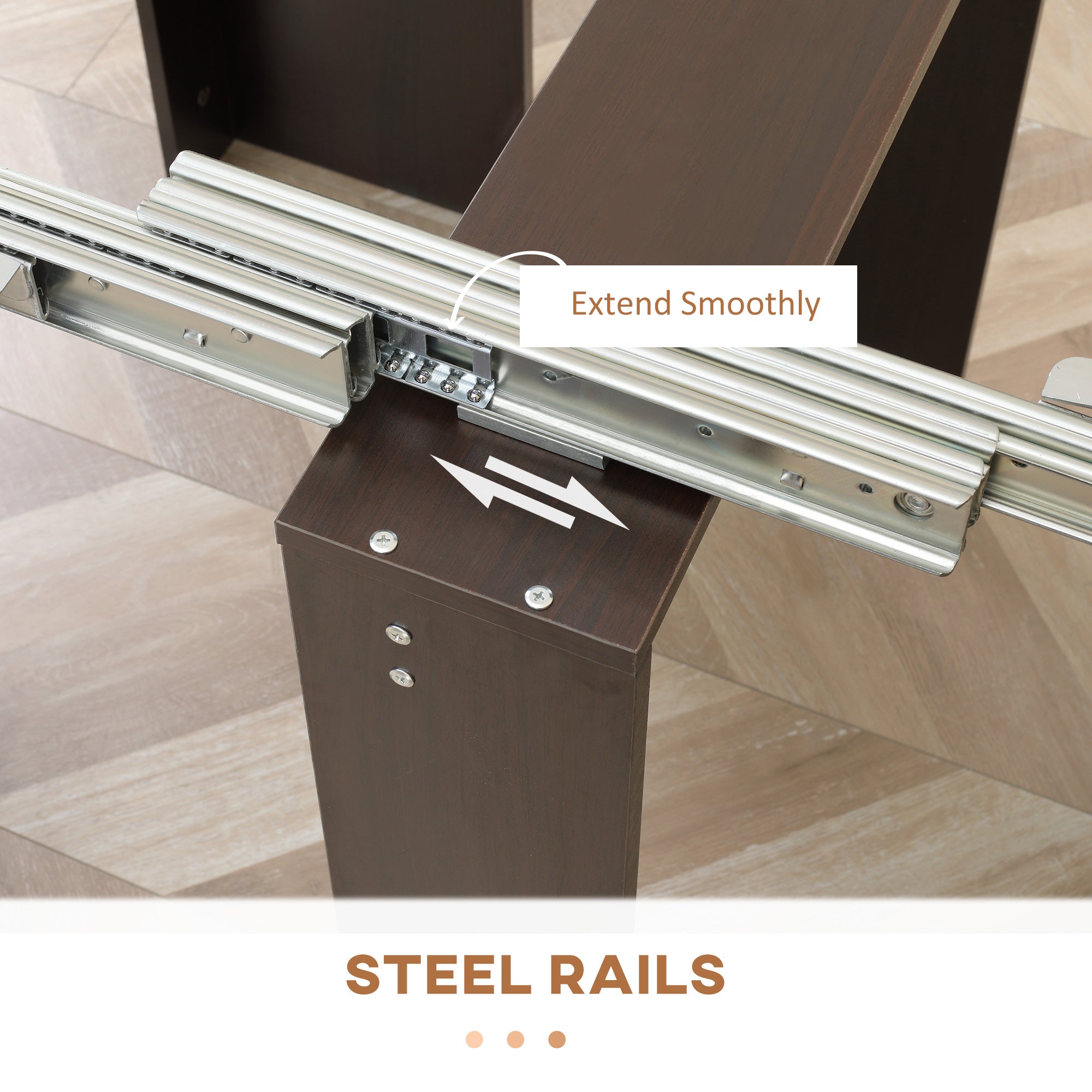 Extendable Dining Table Dark Brown - Seats 6-DECOROLALA