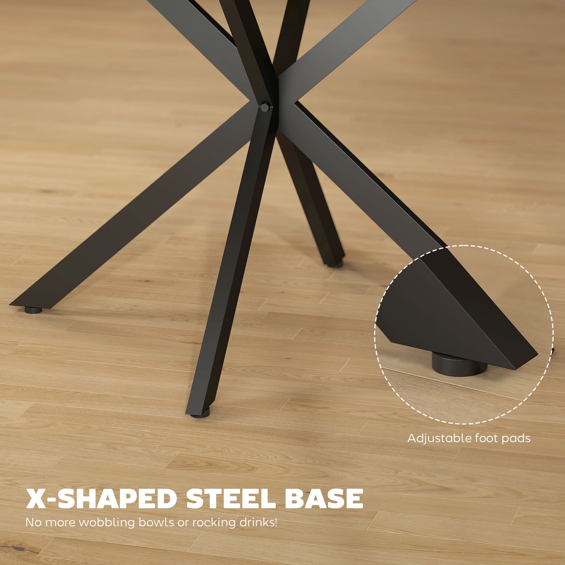 Extendable Dining Table - Natural Wood Industrial 53"-DECOROLALA