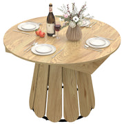 Extendable Dining Table - Round to Oval Natural Wood-DECOROLALA