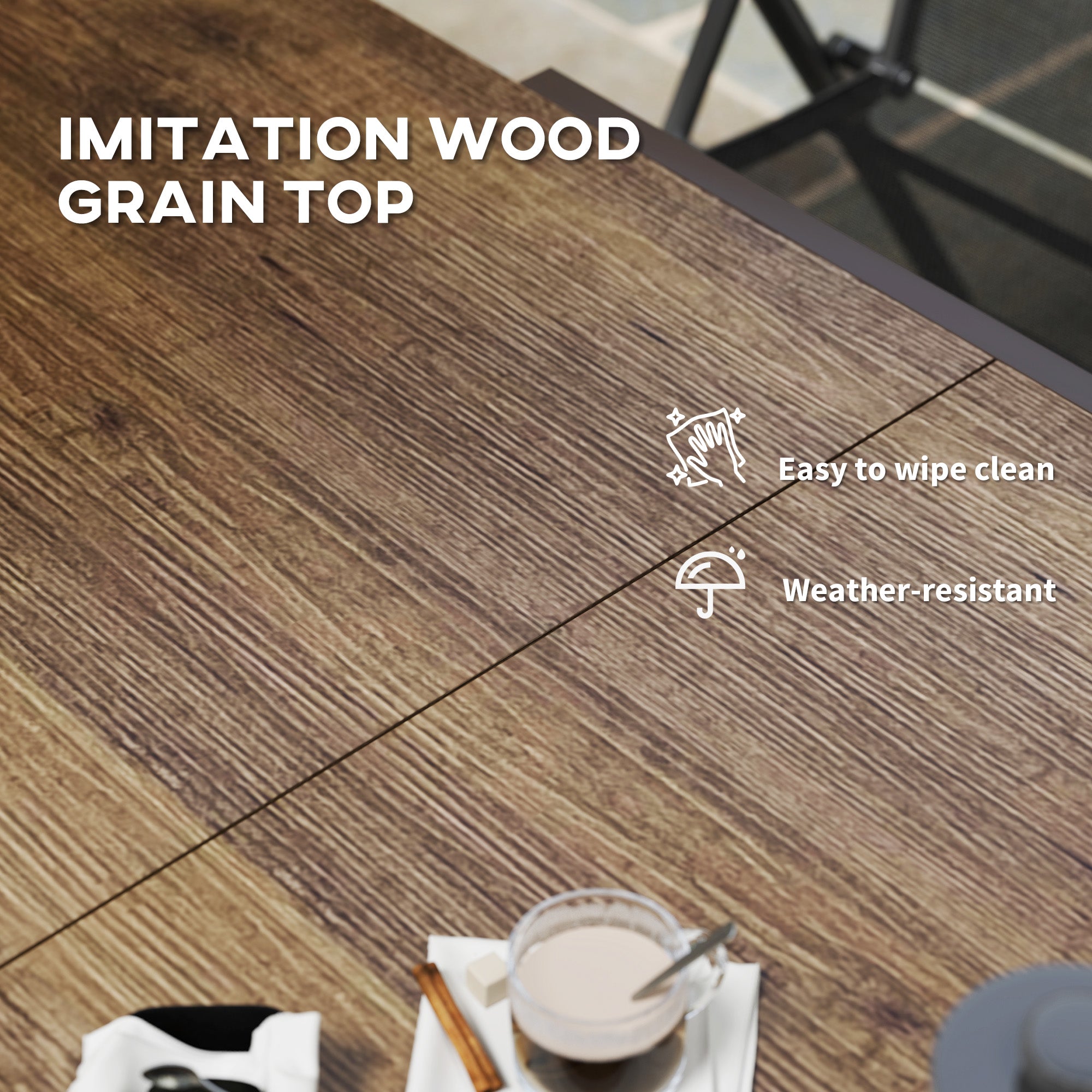 Extendable Patio Dining Table 63"-94.5" Brown-DECOROLALA