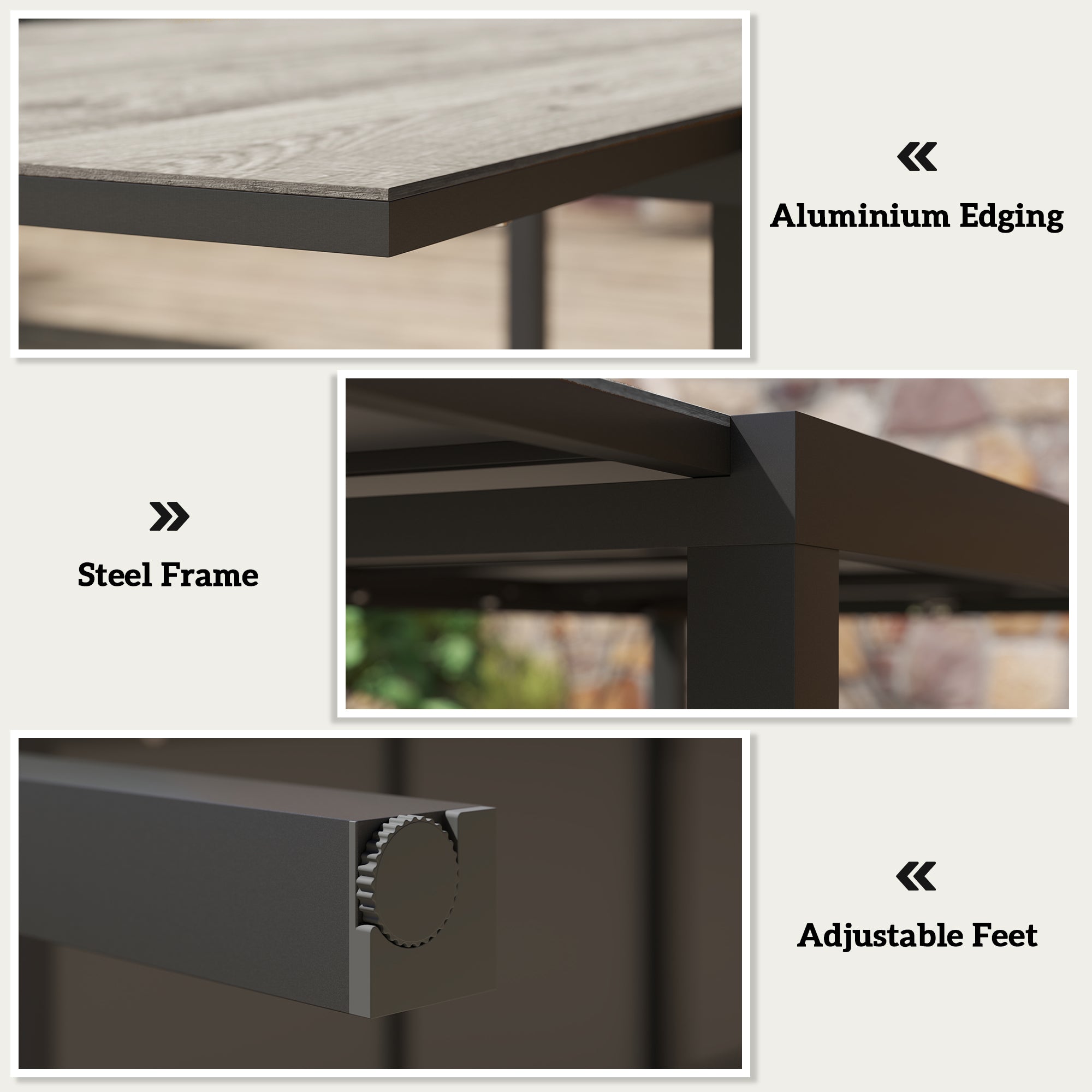 Extendable Patio Dining Table 63"-94.5" Grey-DECOROLALA