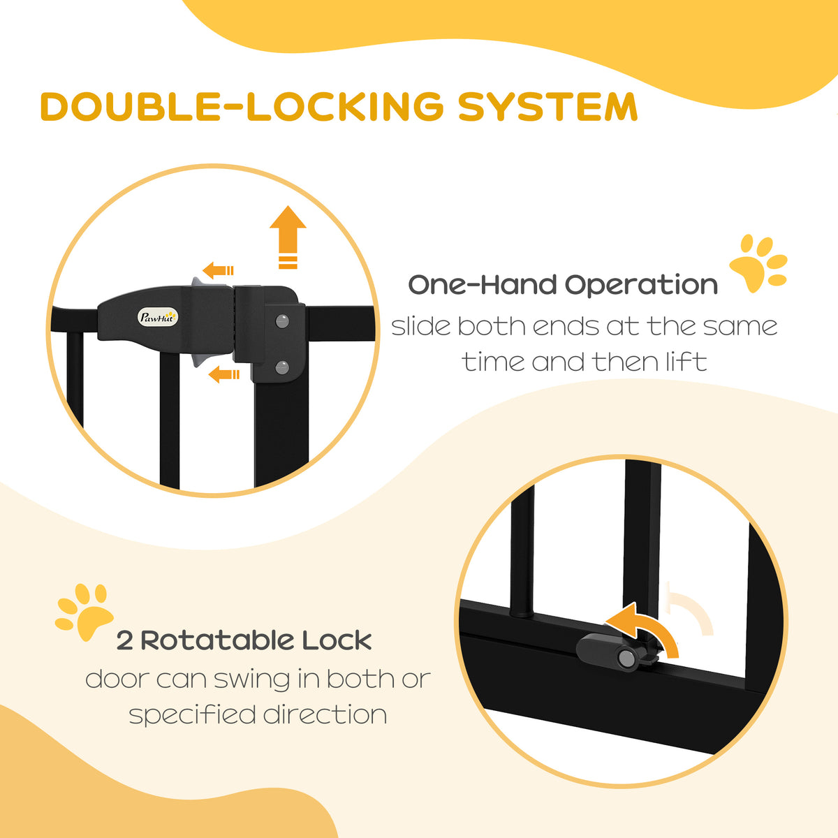 Extra Tall Dog Gate - Black 29"-39" Wide Pressure Fit Metal-Dogs-DECOROLALA