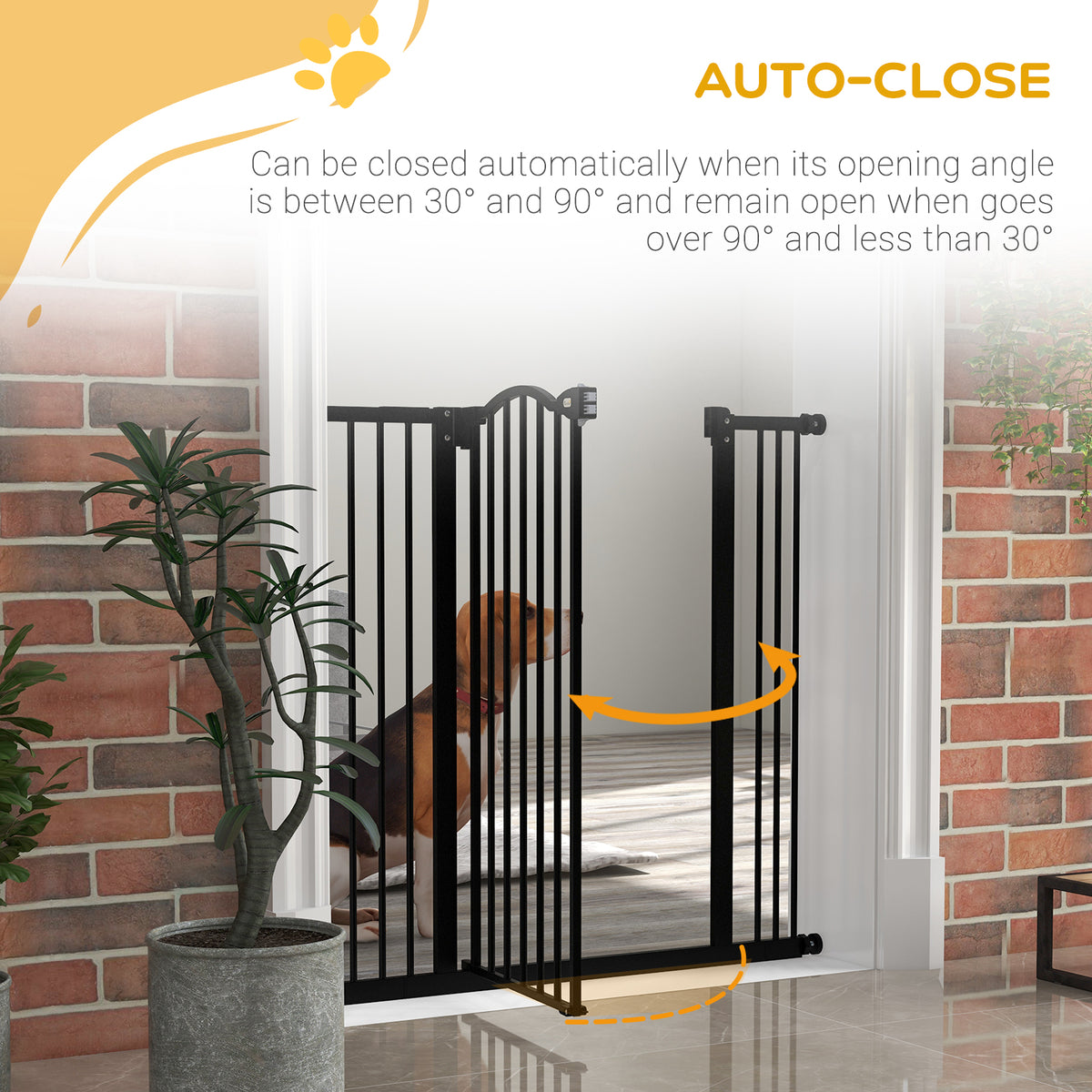 Extra Tall Dog Gate - Black 29"-39" Wide Pressure Fit Metal-Dogs-DECOROLALA