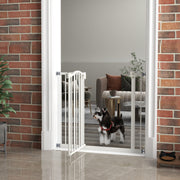 Extra Tall Dog Gate - White Pressure Fit Metal Pet Gate 29"-37" W-Dogs-DECOROLALA