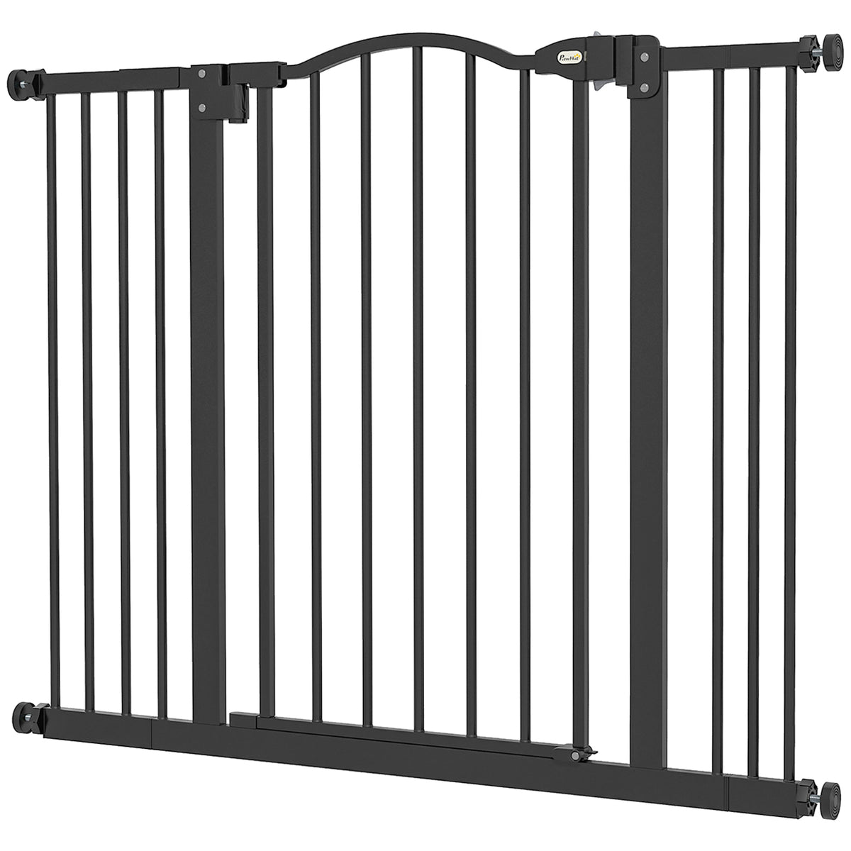 Extra Tall Dog Gate with Door - Black Metal 29"-39" Wide-Dogs-DECOROLALA