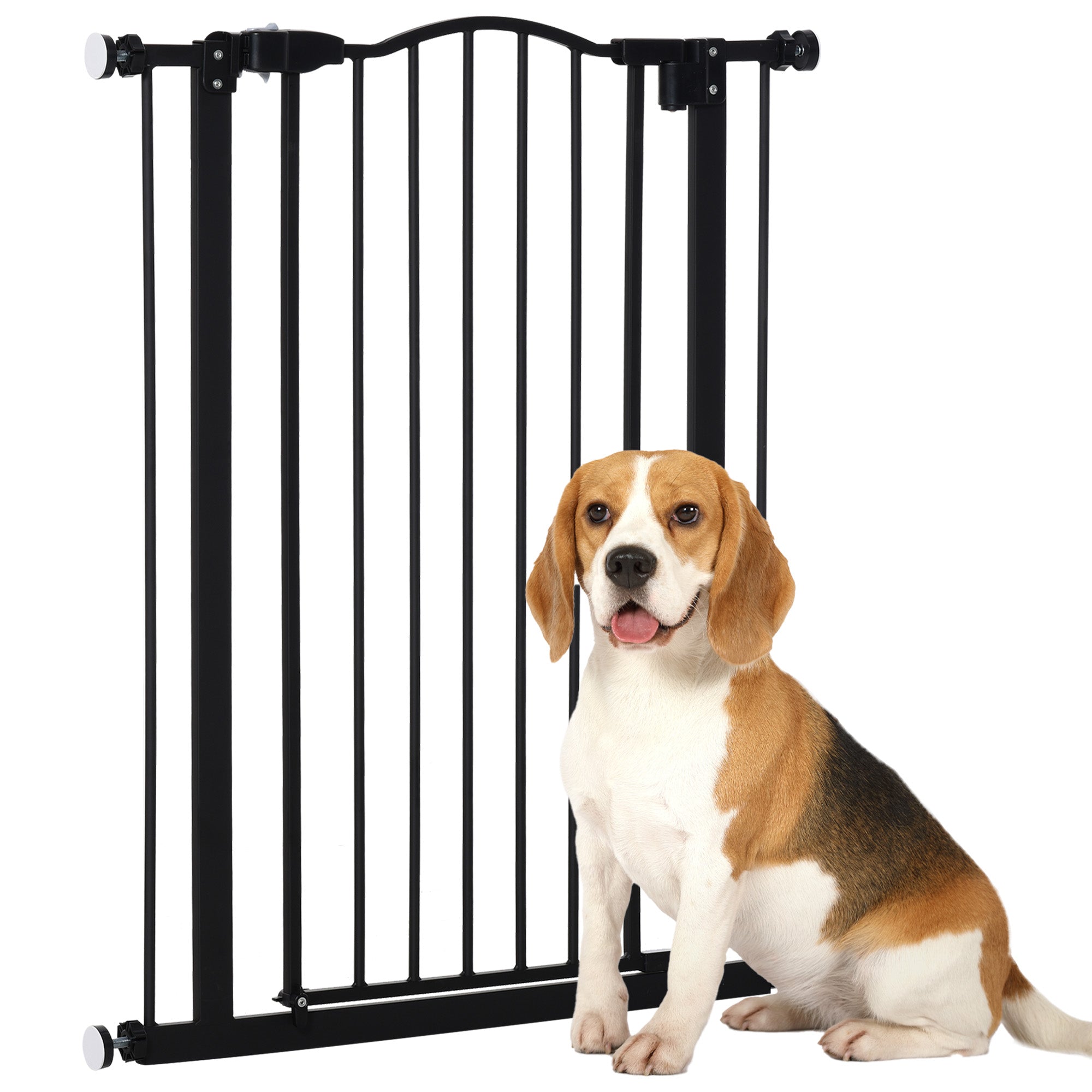 Extra Tall Pressure Fit Dog Gate - Black 29"-32" Wide x 37"H-Dogs-DECOROLALA