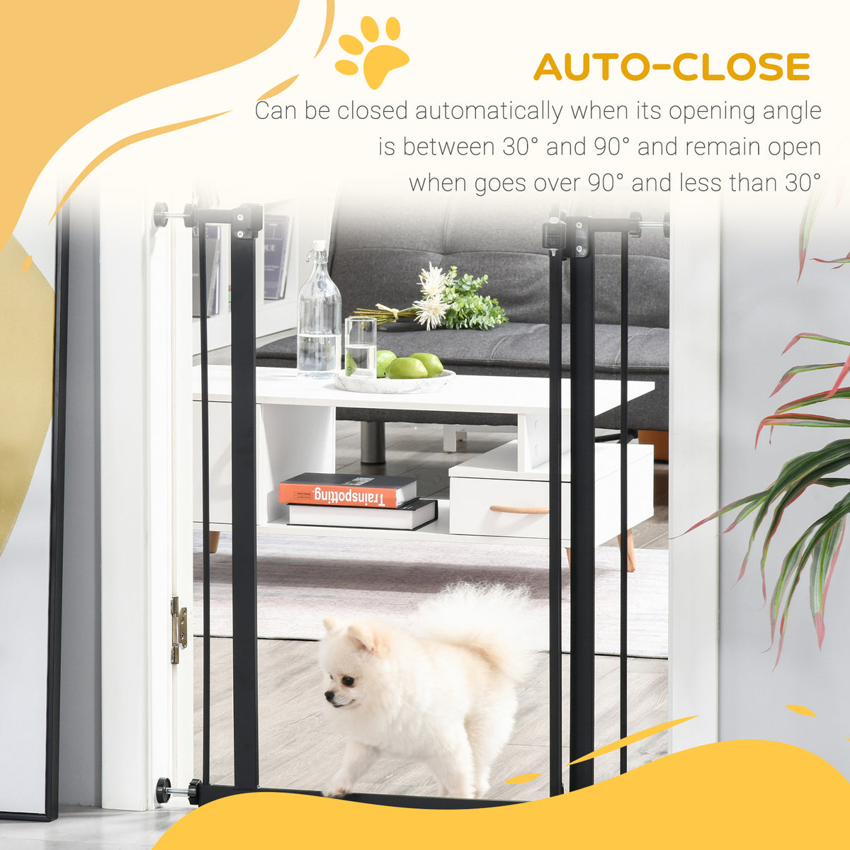 Extra Tall Pressure Fit Dog Gate - Black 29"-32" Wide x 37"H-Dogs-DECOROLALA