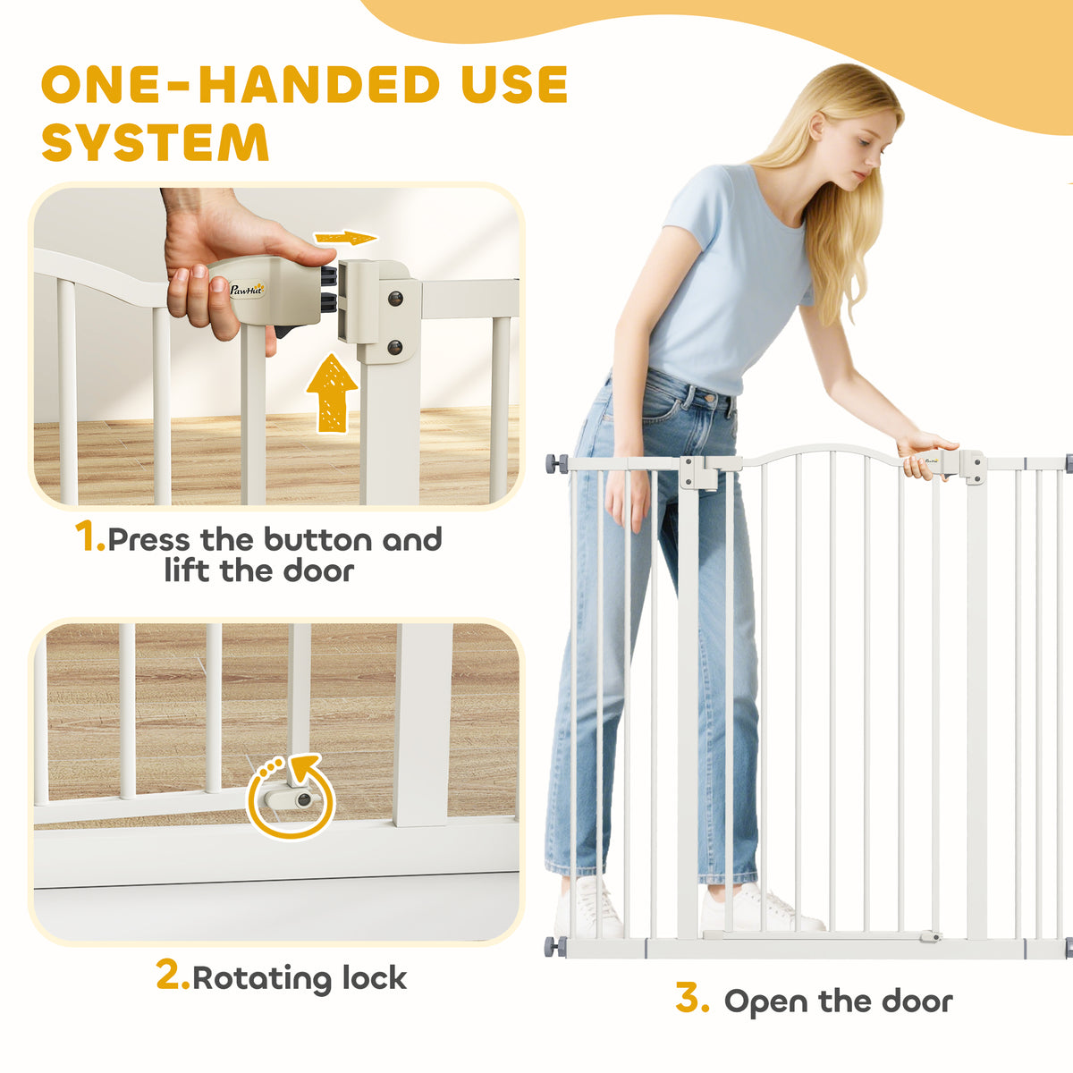 Extra Tall Pressure Fit Dog Gate - White 29"-39" Wide 37" High-Dogs-DECOROLALA
