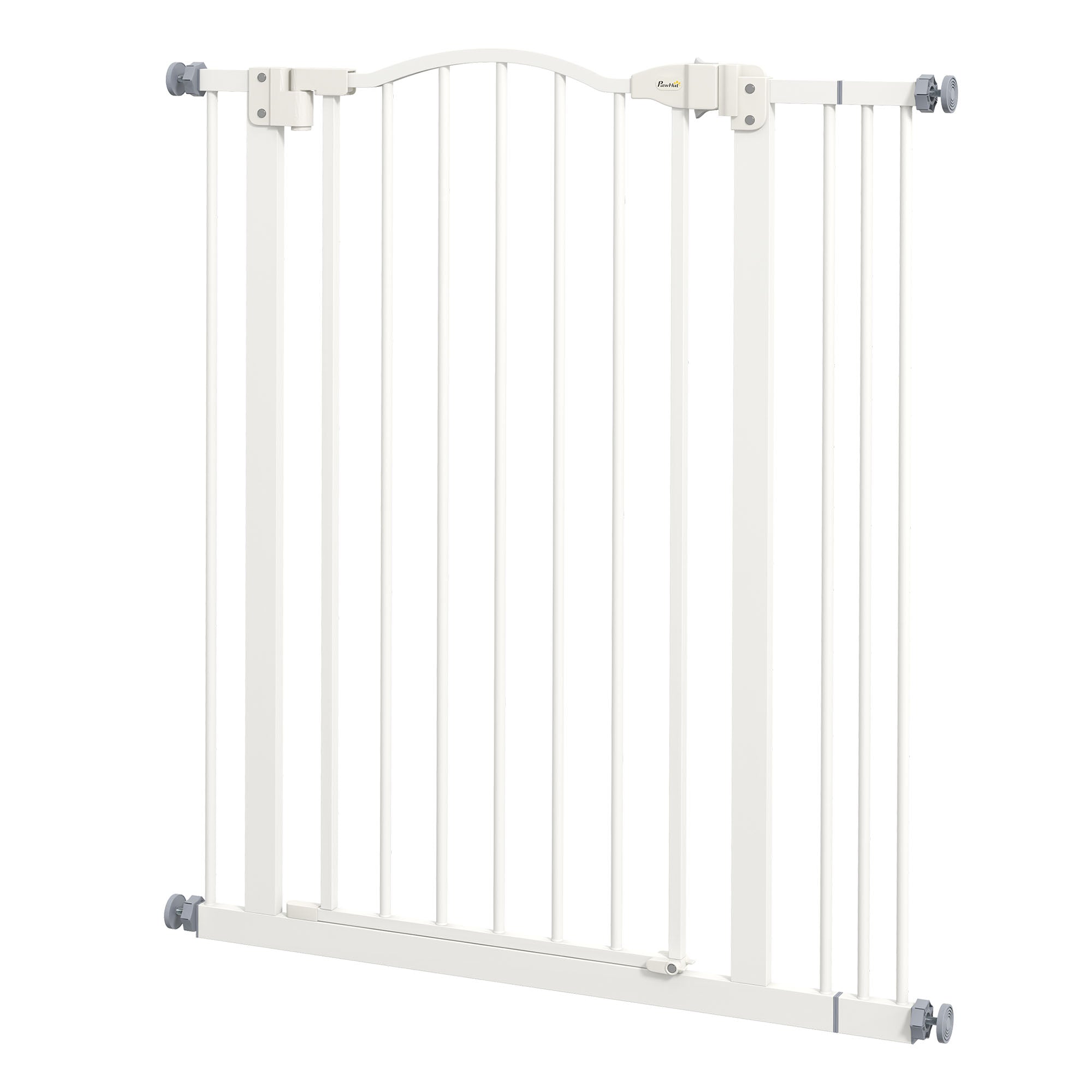Extra Tall White Metal Dog Gate - 37"H, 29"-34"W Pressure Fit-Dogs-DECOROLALA