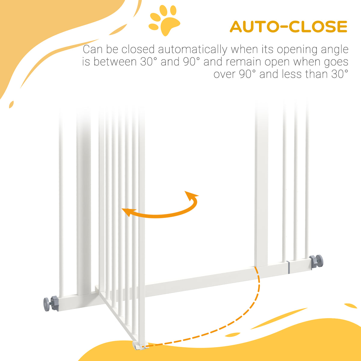 Extra Tall White Metal Dog Gate - 37"H, 29"-34"W Pressure Fit-Dogs-DECOROLALA