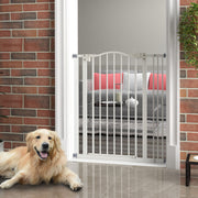 Extra Tall White Metal Dog Gate - 37"H, 29"-34"W Pressure Fit-Dogs-DECOROLALA