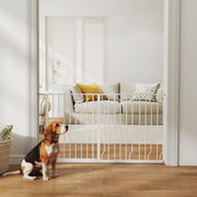 Extra Wide Pet Gate 30"-57" W x 30" H - White Steel with Door-Dogs-DECOROLALA