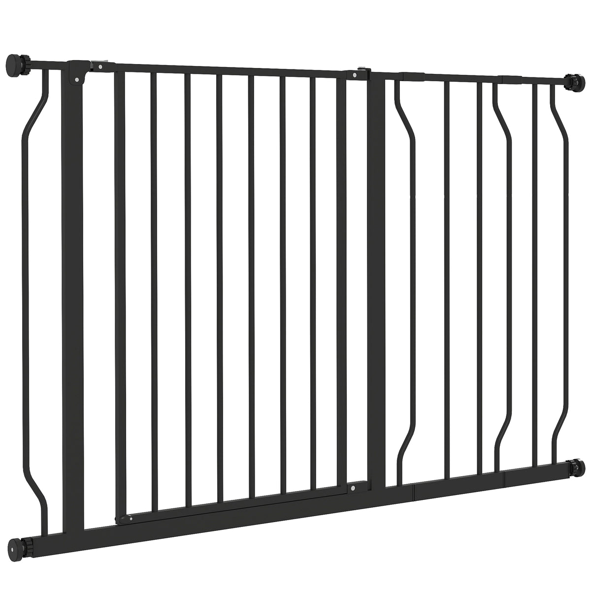 Extra Wide Steel Pet Gate - 29.5"- 45.3" Wide, 30" Tall, Black-Dogs-DECOROLALA
