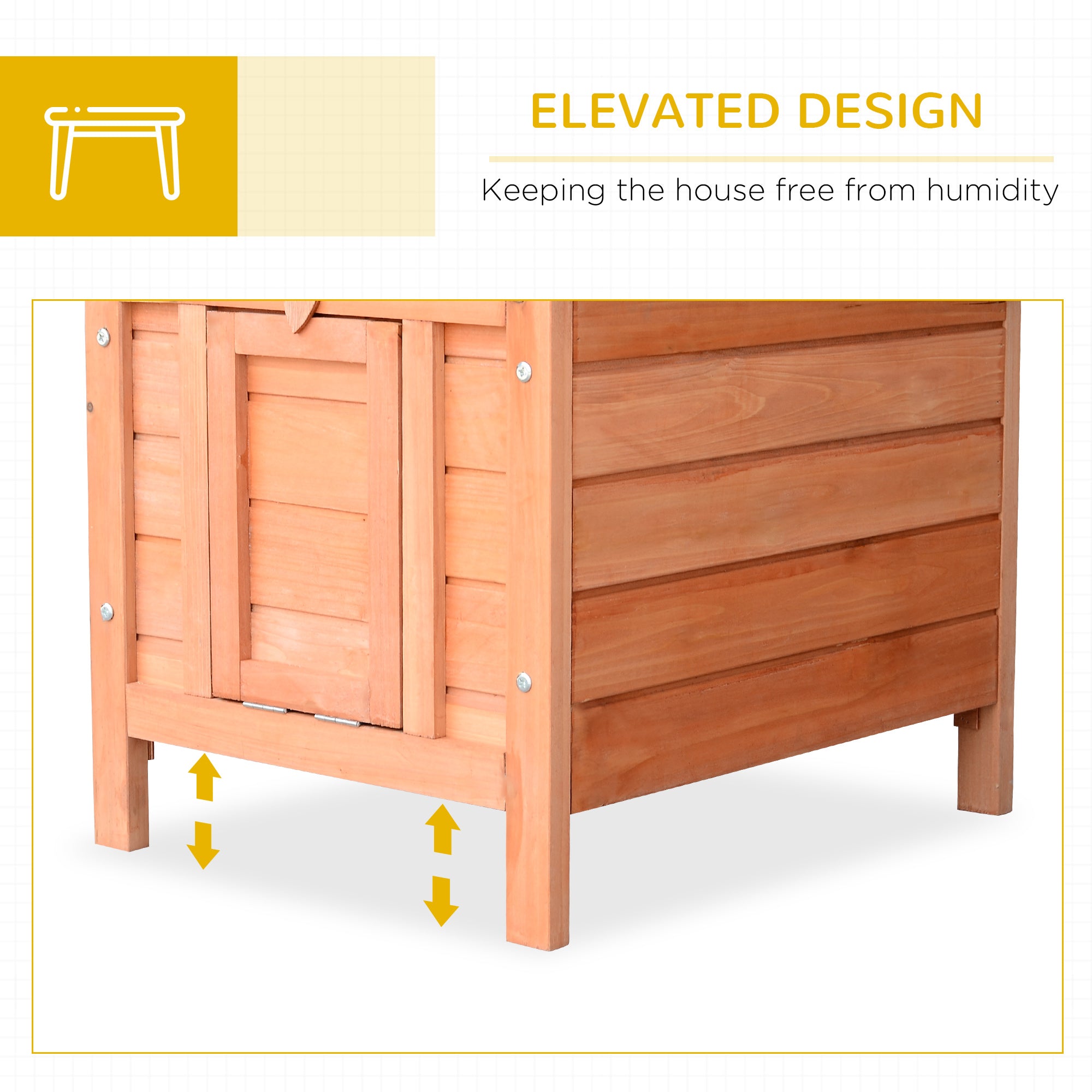 Wooden Rabbit Hutch, Bunny Cage with Waterproof & Openable Asphalt Roof, Outdoor Cat House Guinea Pig Cage Duck Shelter, Indoor Outdoor Use, 20" x 16.5" x 17", Orange