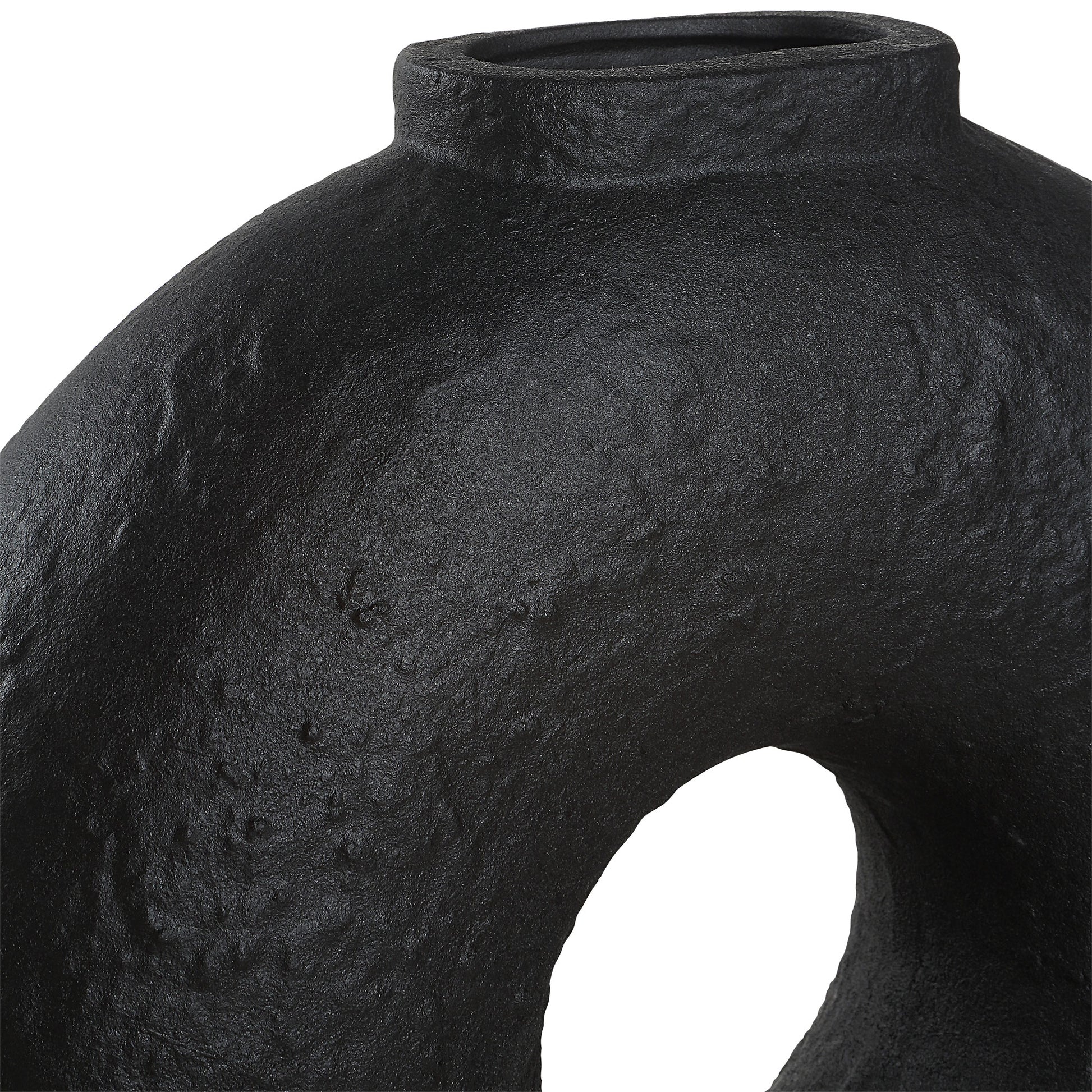 Ezra Indoor Ceramic Vase, Matte Black-Vase-DECOROLALA