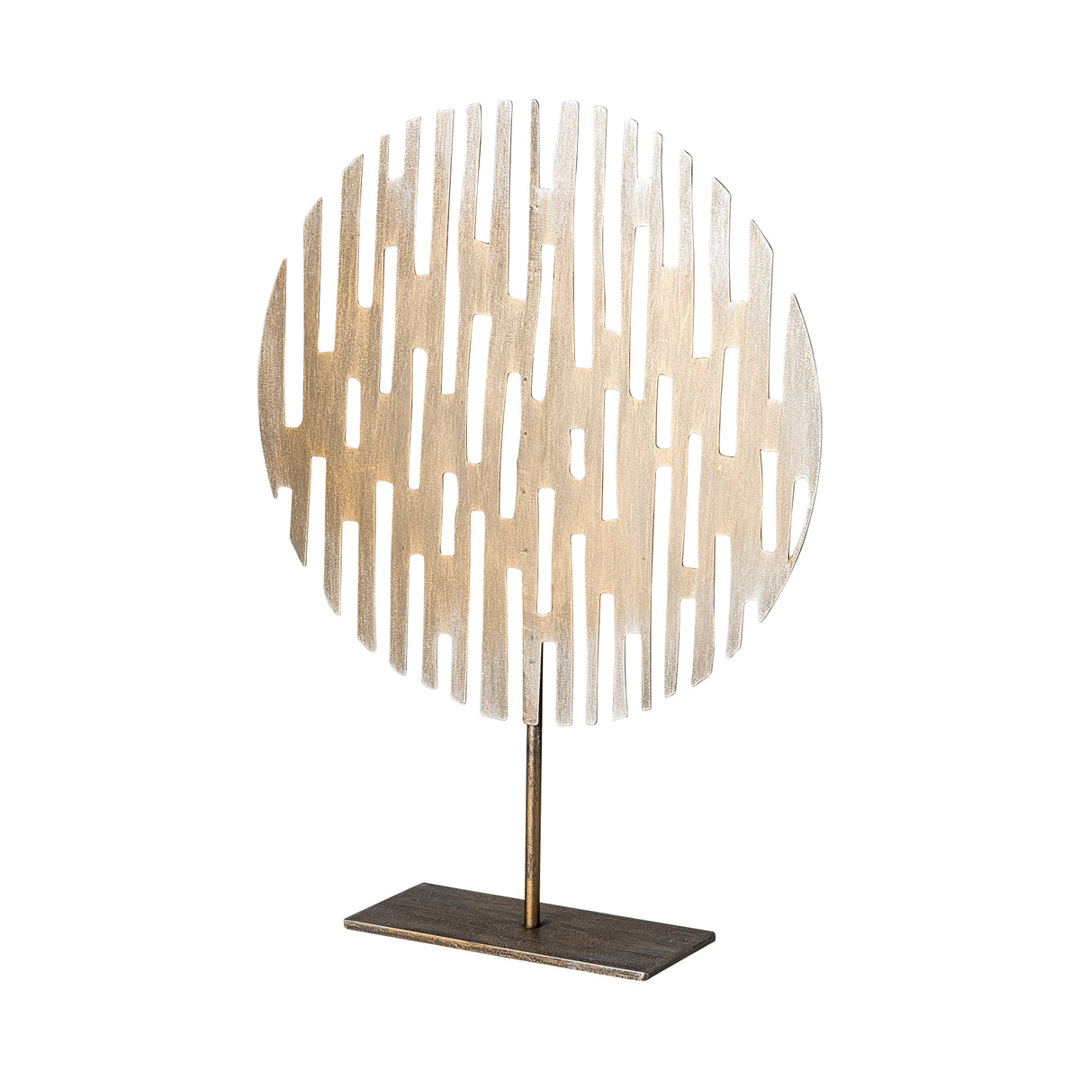 Ezra Large Gold Metal Circular Decorative Object - 13" x 3"-Objects-DECOROLALA