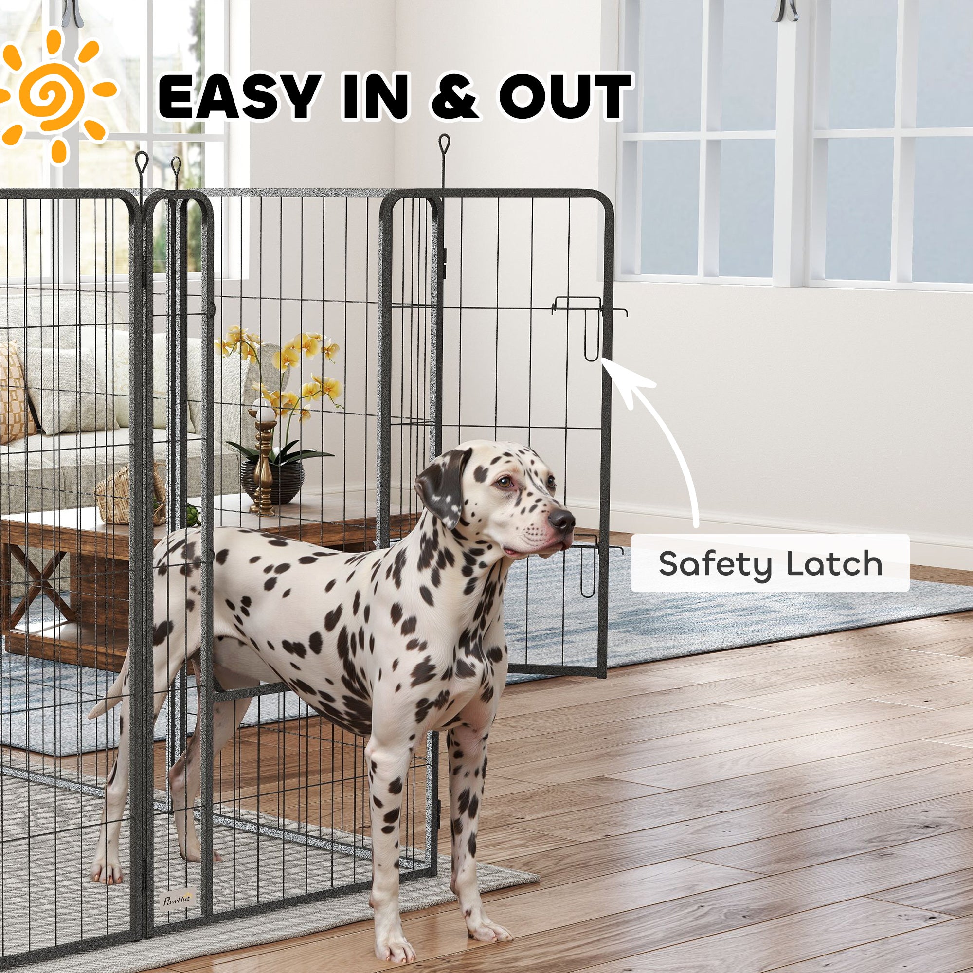 16 Panels Dog Playpen with Strap, Portable & DIY, for Large Dogs, for Yard, RV, Camping, Garden, 47" Height