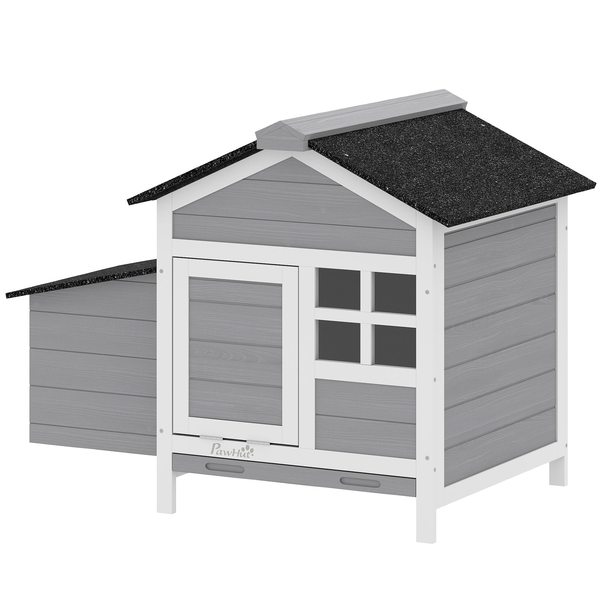 Wooden Chicken Coop with Nesting Box, Pull-out Metal Tray, for 1-2 Chickens, 36" x 25" x 27"