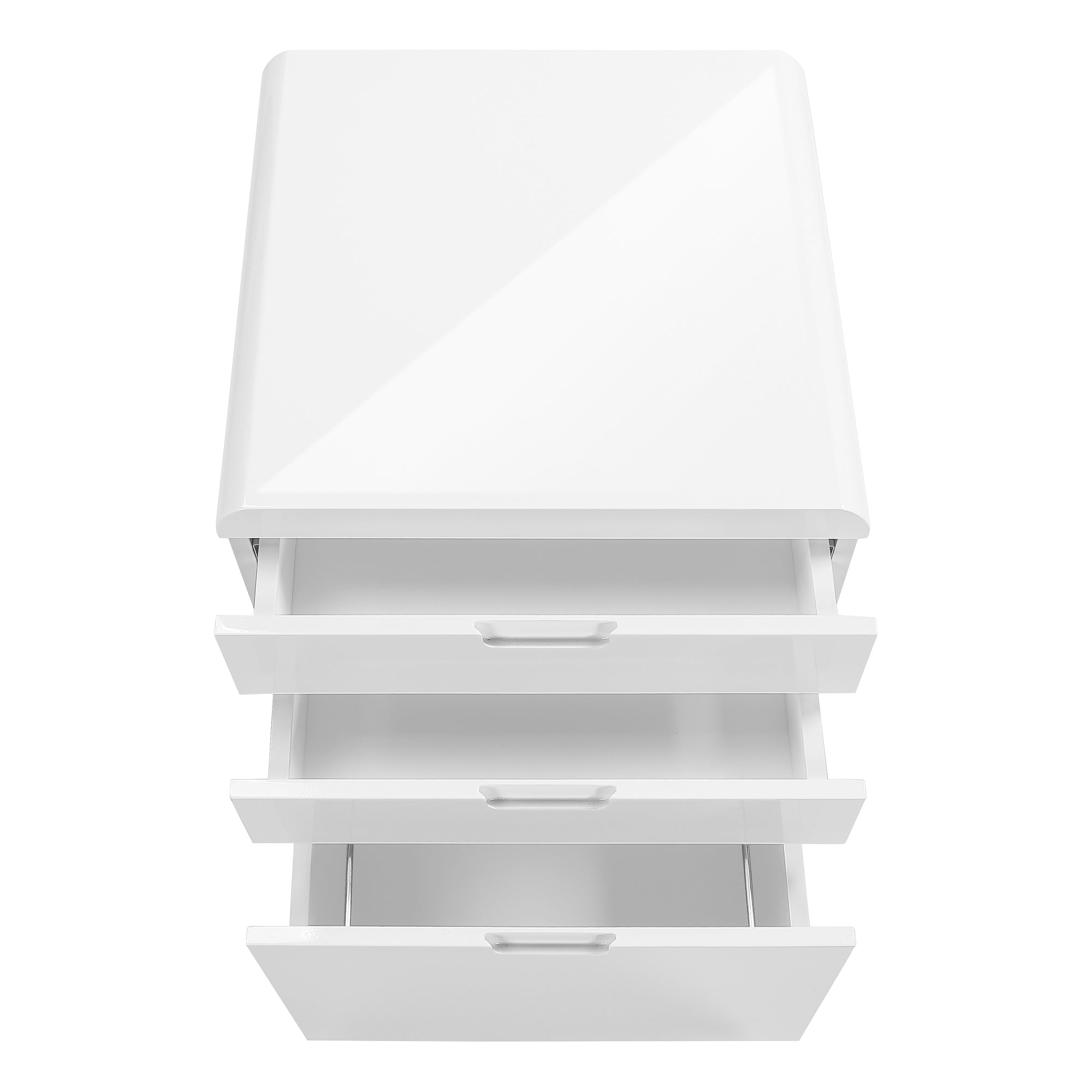 FILING CABINET - 3 DRAWER / HIGH GLOSSY WHITE / CASTORS-Filing Cabinet-DECOROLALA