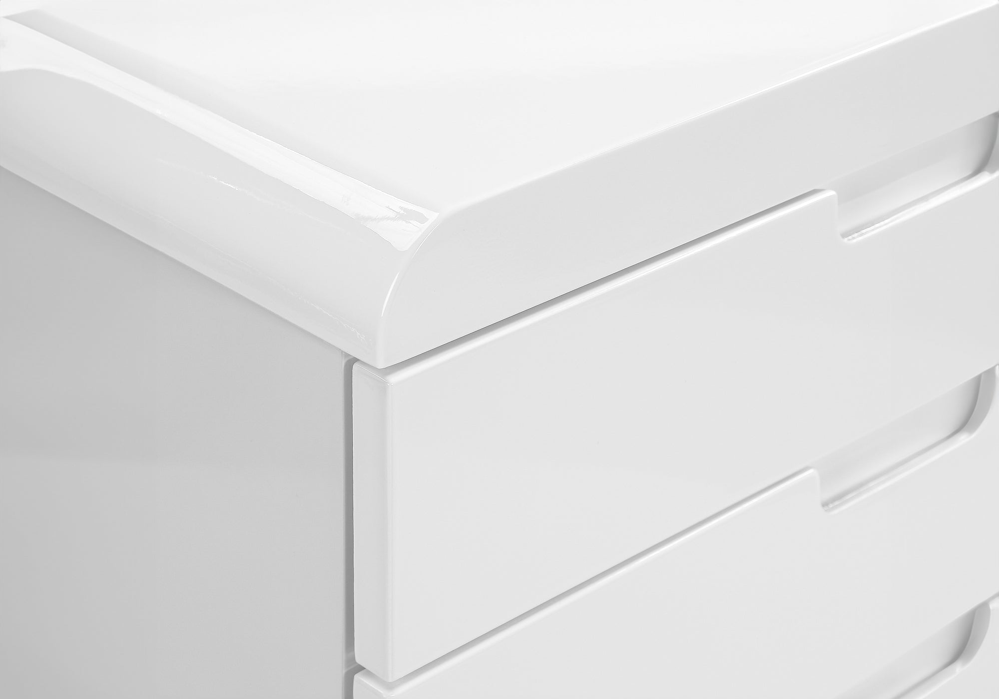 FILING CABINET - 3 DRAWER / HIGH GLOSSY WHITE / CASTORS-Filing Cabinet-DECOROLALA