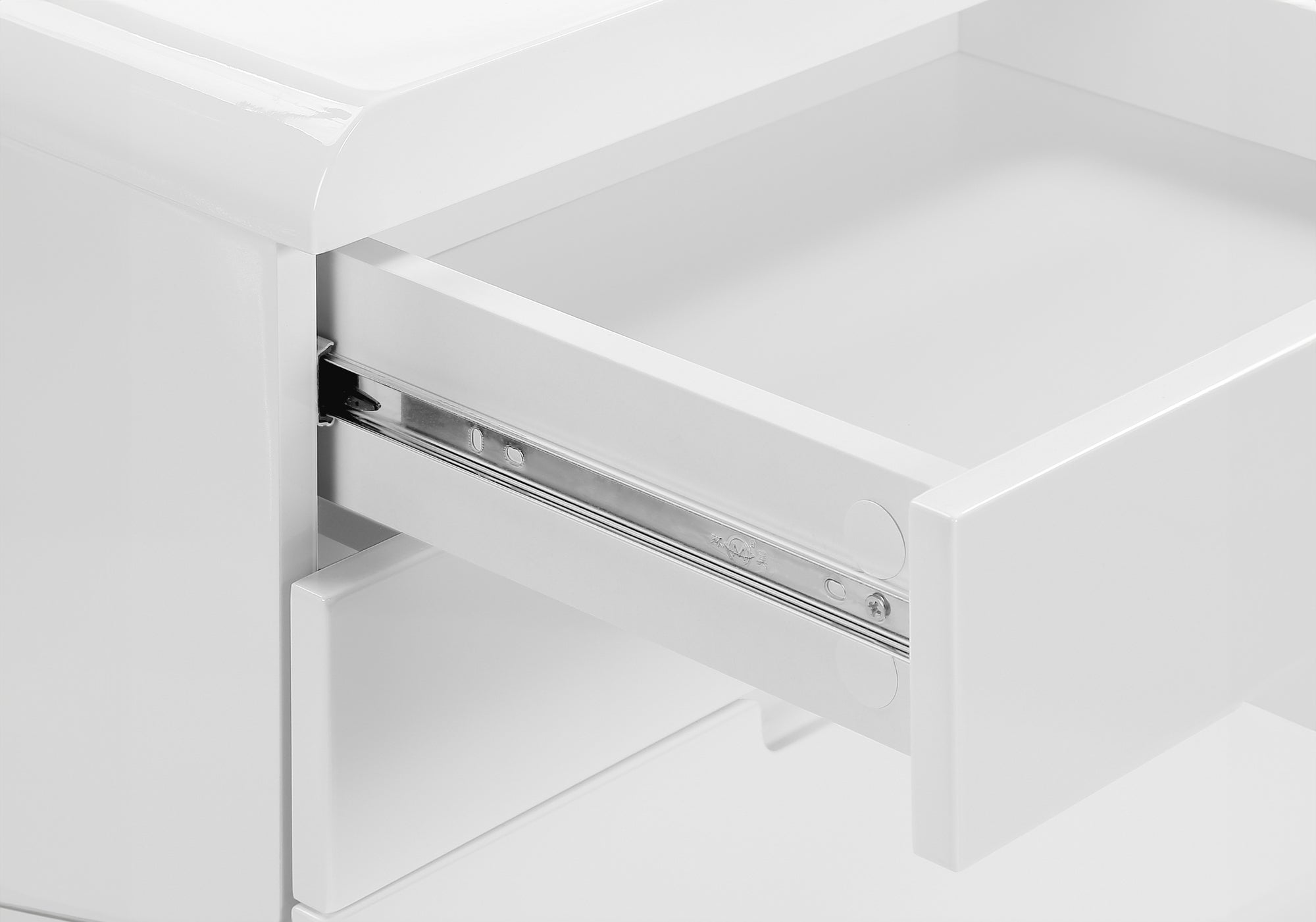 FILING CABINET - 3 DRAWER / HIGH GLOSSY WHITE / CASTORS-Filing Cabinet-DECOROLALA