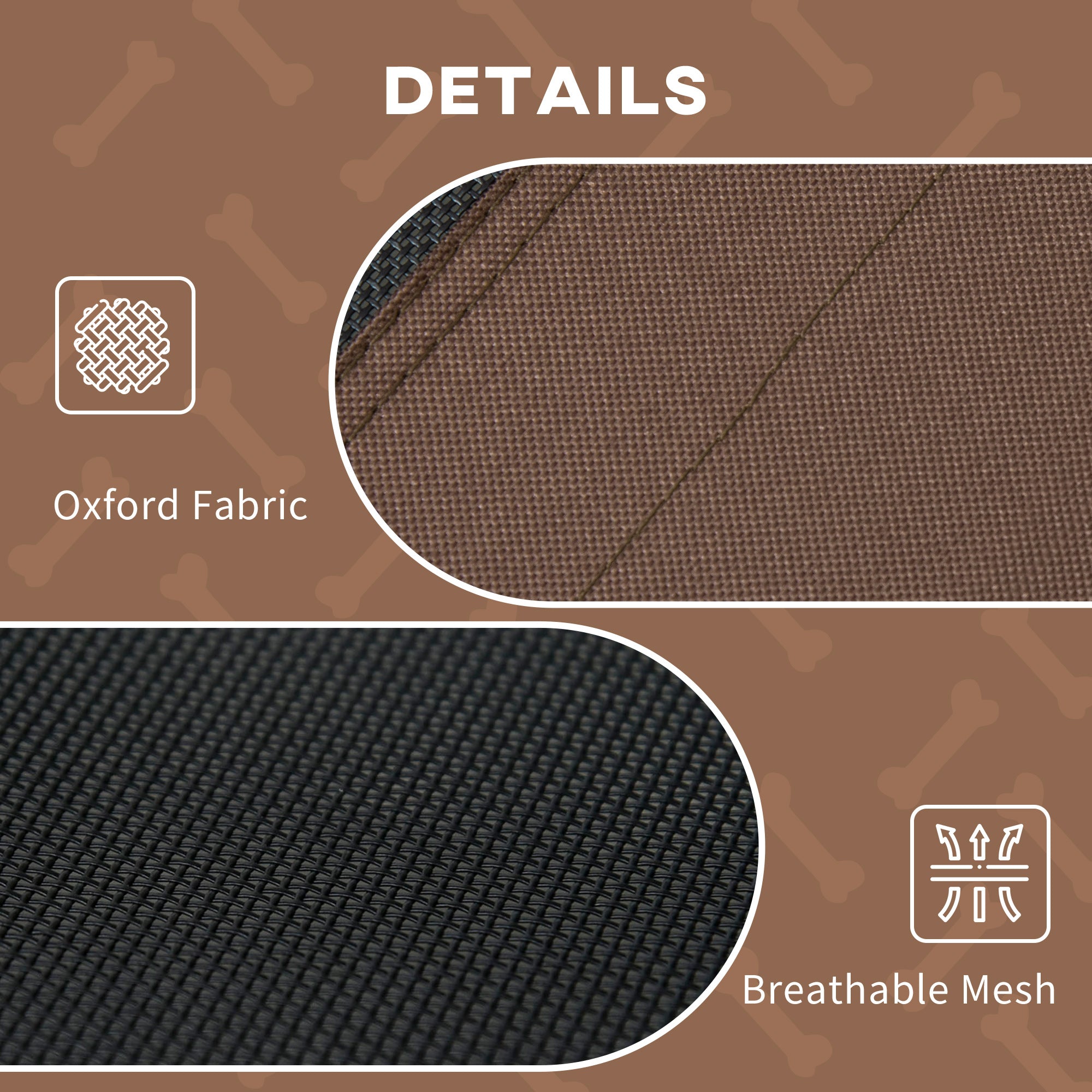 Elevated Dog Bed with Canopy, Portable Raised Dog Cot for XL Sized Dogs, Indoor & Outdoor, 48" x 36" x 43", Coffee