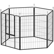 Heavy Duty Dog Playpen with Latch Door 2 Shape Indoor Playpen Dog for Large Dogs, 6 Panels, 39"H