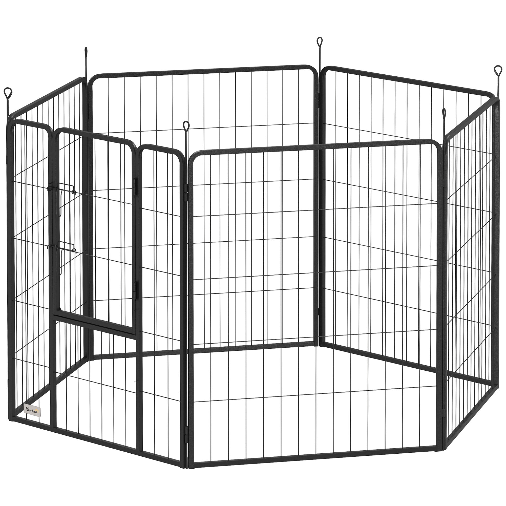 Heavy Duty Dog Playpen with Latch Door 2 Shape Indoor Playpen Dog for Large Dogs, 6 Panels, 39"H